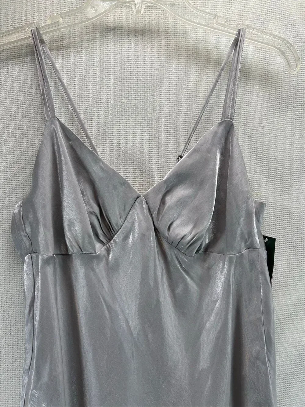 Wild Fable Silver Iridescent Satin Maxi Dress Size M NWT Y2K Prom Evening
